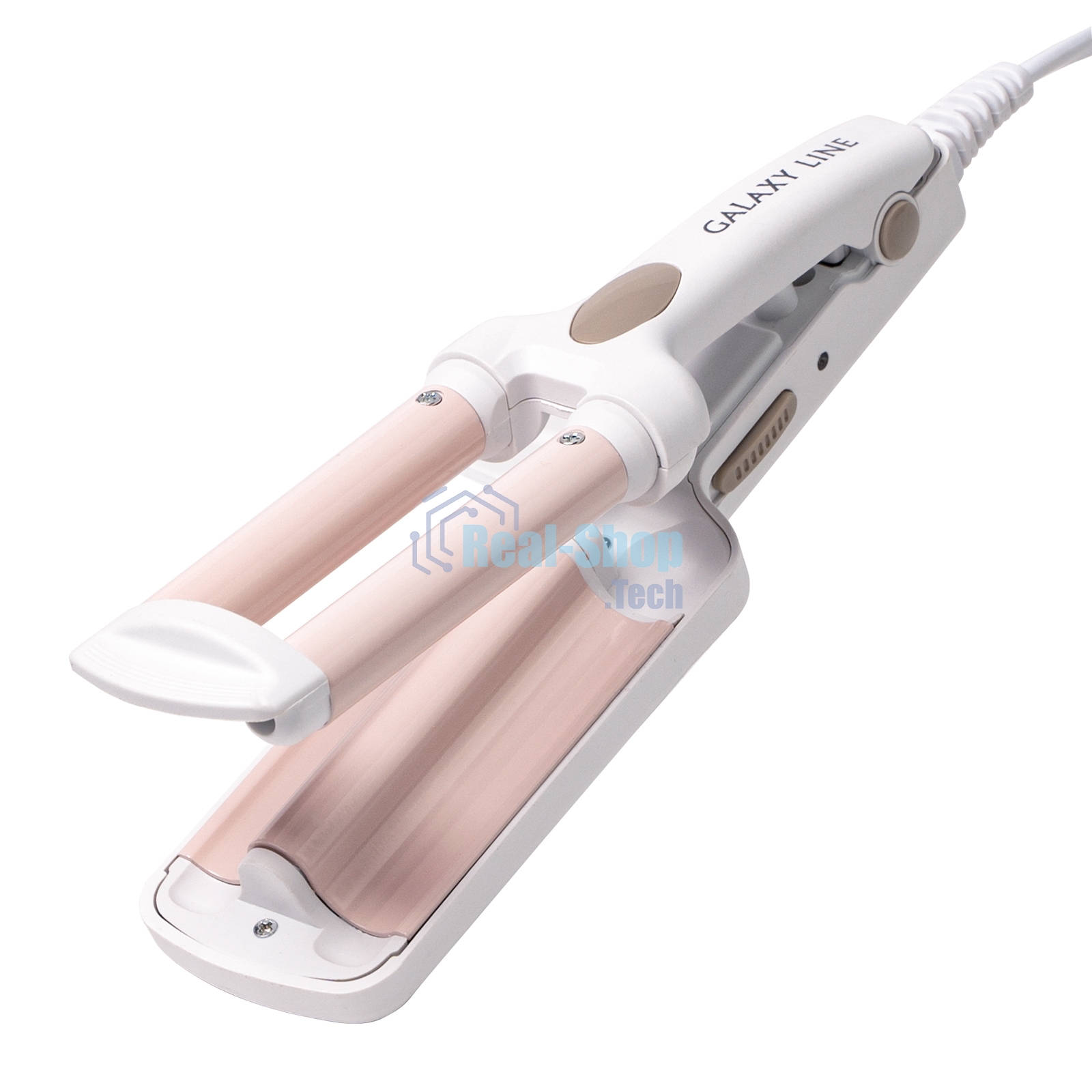 Щипцы для завивки волос Galaxy Line GL4667 белый/бежевый, 10 мм, 180 °C, 1 режим
