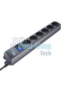 Сетевой фильтр Surge protector Pilot S Max (5 euros + 1GP), 15A/3.5kVA, automatic, 3 m, graphite