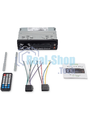Автомагнитола Digma MCP-227B, 1 DIN, Bluetooth, USB Type-A, AUX, пульт ДУ