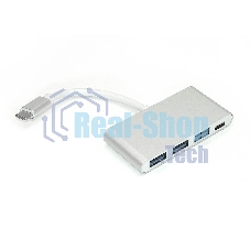 Адаптер Type-C на USB 3.0*3 + Type-С для MacBook серебристый