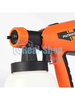 Краскопульт электрический PATRIOT SG500 HVLP 500 Вт., 100 DIN/сек, Расход 900 мл/мин., Резервуар: 1300 мл