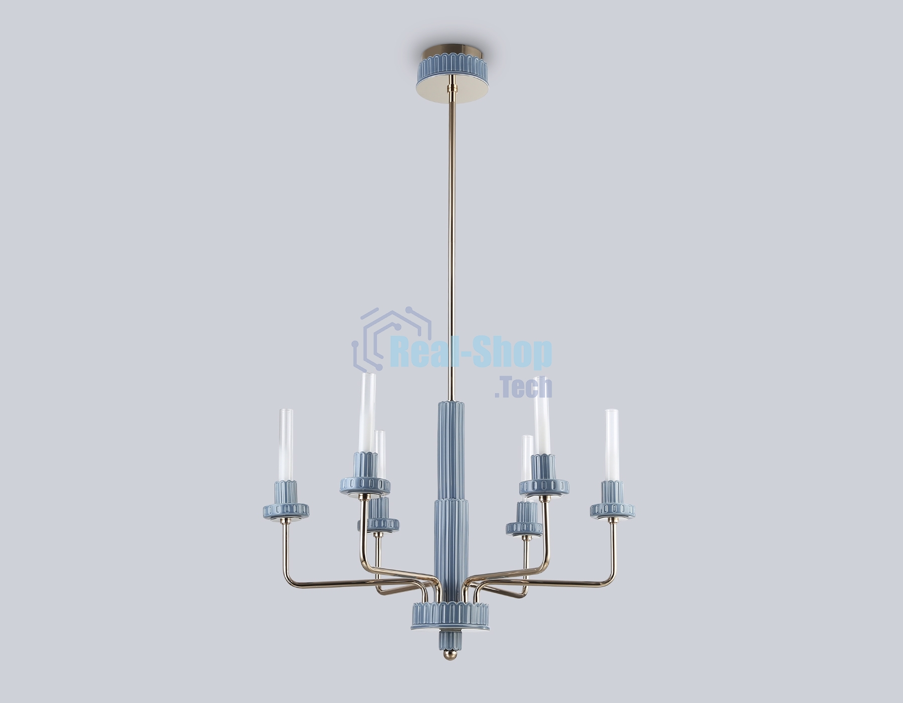 Люстра Ambrella light LH53124/6 GD/WH/GB золото/белый/серо-синий 10W 3000K D660*1120