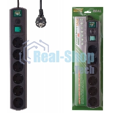 Сетевой фильтр Most RG 5 м (6 розеток) черный (коробка)