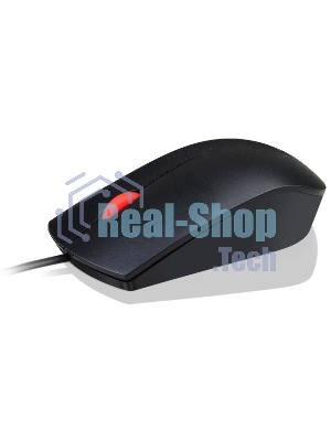 Мышь проводная Lenovo Essential черный, 1600 dpi, USB, кнопки - 3