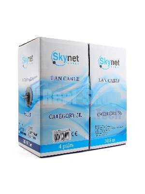 Кабель SkyNet Premium UTP indoor 4x2x0,51, медный, FLUKE TEST, кат.5e, однож., 305 м, box, серый (1693209)