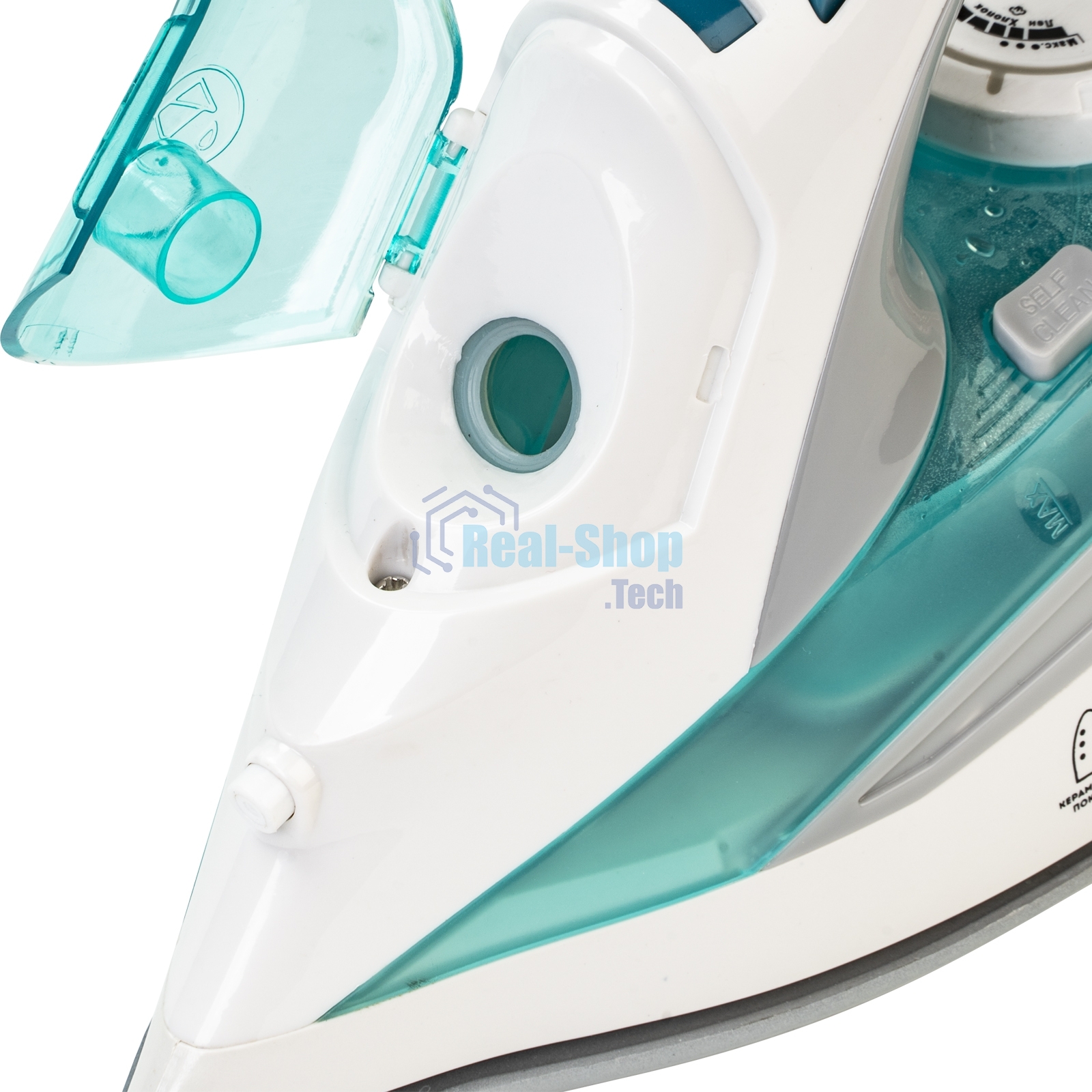 Утюг Galaxy Line GL 6127, бирюзовый, паровой, 2200 Вт, постоянный пар 50 г/мин, паровой удар 170 г/мин, функции: самоочистка, антикапля, антинакипь, функция увлажнения, вертикальное отпаривание, защита от перегрева, индикатор нагрева, керамическое покрыти