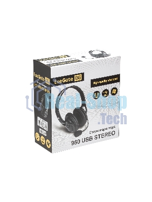 Гарнитура Exegate 960 USB Stereo чёрный, проводная, USB, регулятор громкости