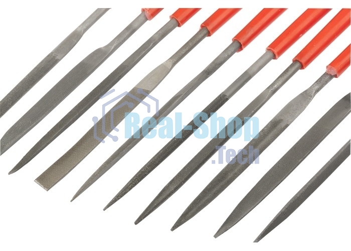 Набор надфилей Matrix, 180 х 5 мм, 10 шт., пластиковые рукоятки