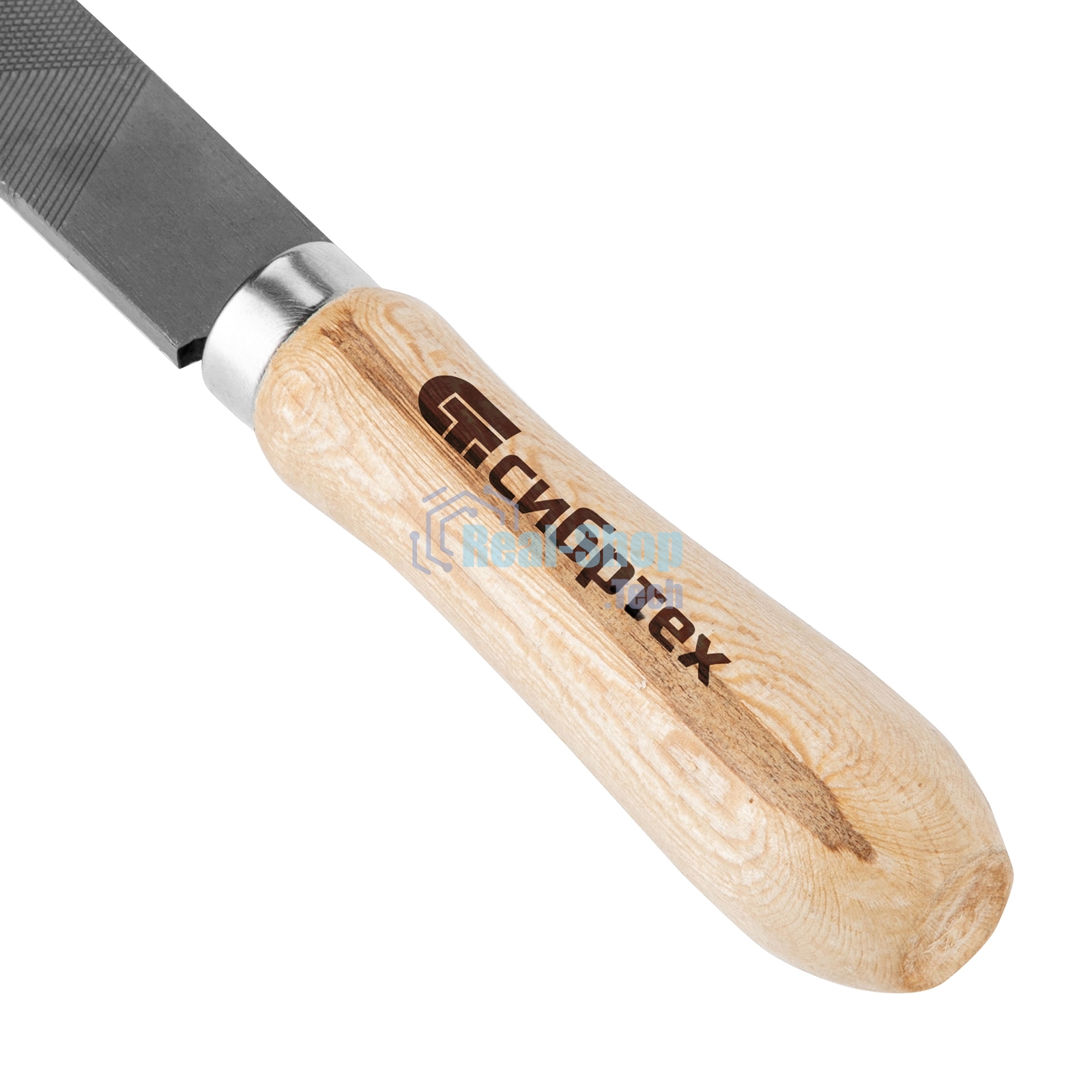 Напильник Сибртех, 200 мм, плоский, деревянная ручка