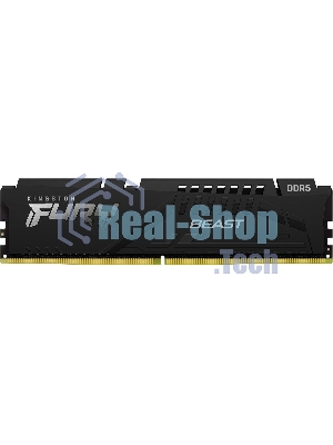 Оперативная память Kingston Fury Beast, DDR5, 8Gb (1x8GB), 5200MHz, CL40, DIMM, с радиатором, черный