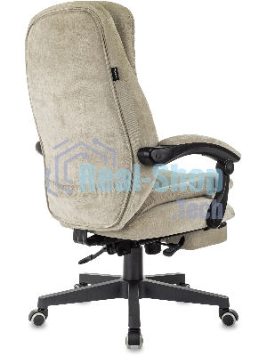 Кресло руководителя Бюрократ T-9950MSG-F Fabric песочный Light-21, крестов. пластик, подст. для ног