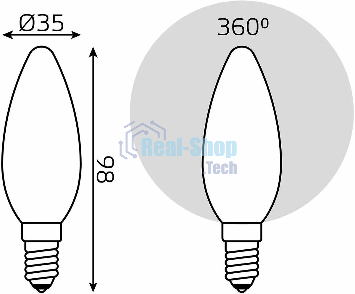 Лампа светодиодная Gauss Filament 103201209-D 9Вт цок.: E14 свеча 220B св. свеч. белый нейт. (упак.: 10 шт)