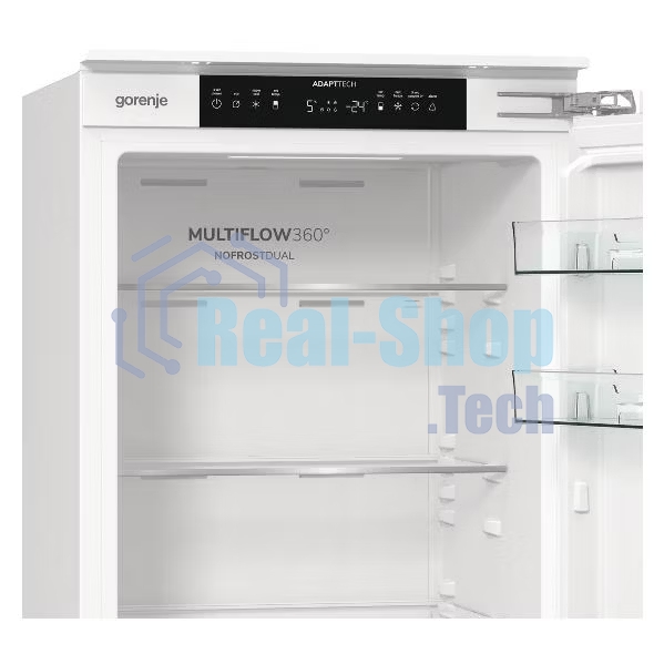 Встраиваемый холодильник Gorenje NRKI517142, полезный объем 243 л, электронное управление, цифровой дисплей, автоматическое размораживание No Frost, быстрое замораживание, интенсивное охлаждение, зона свежести с контролем влажности, слайдерное крепление, энергоэффективность А+