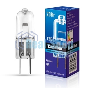 Лампа галогенная JC 20Вт 12В g4 COOL Camelion 11465