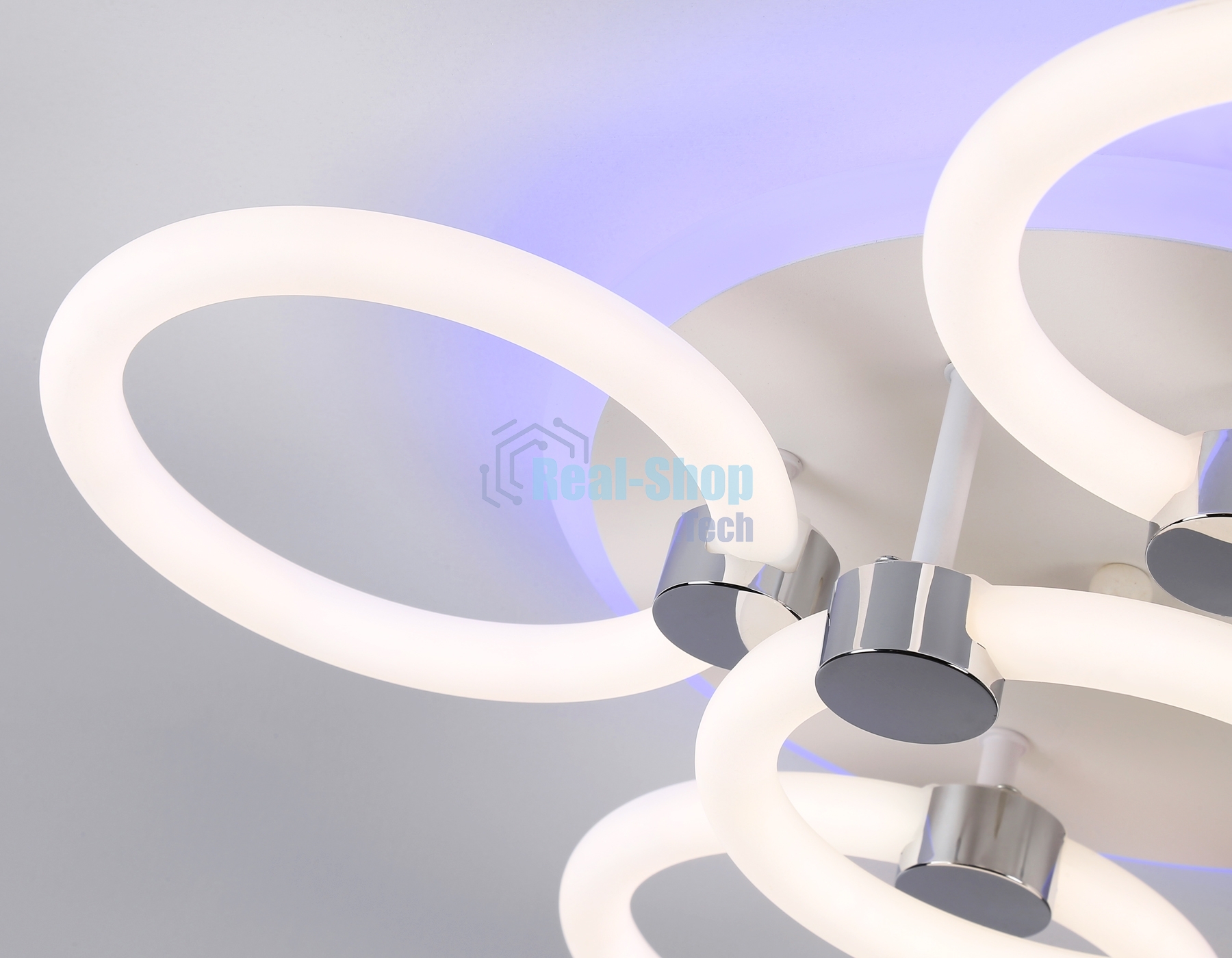 Потолочный светодиодный светильник FA3841/4+1 WH белый 70W 3000K-6400K+RGB D538*115 (ПДУ РАДИО 2.4G)