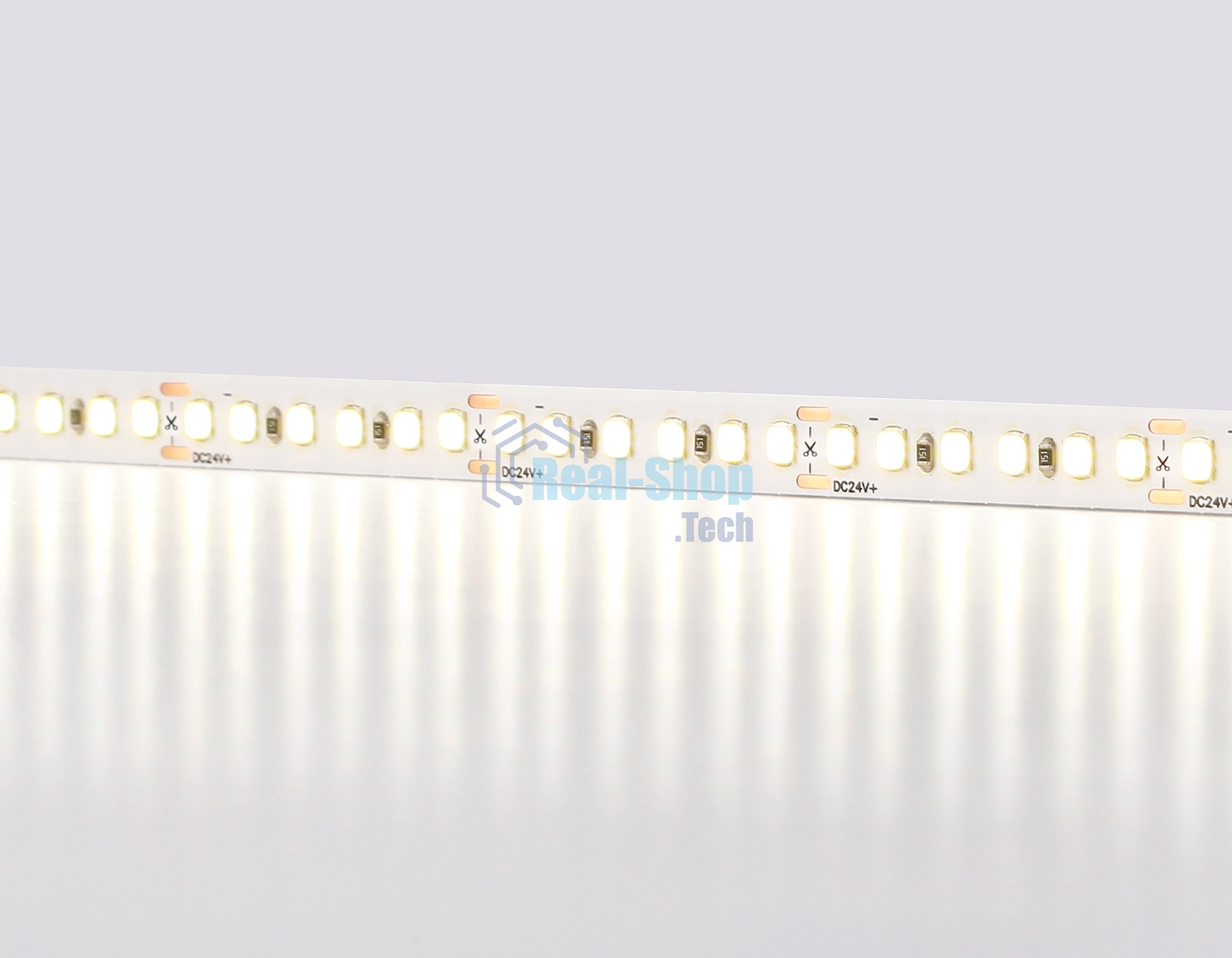 Светодиодная лента Ambrella light GS3202 2835 180Led/ 14.4W m/ 24V IP20 4500K/ 5000*8*1.2mm (2 конт.)