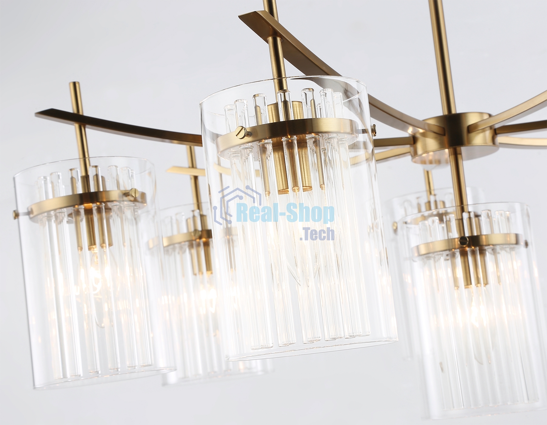 Люстра Ambrella light LH56033/7+1 BS/CL латунь/прозрачный E14*8 max 40W D790*1200
