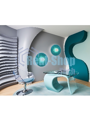 Настенный светильник Ambrella light LH72651 WH/GR белый/бирюзовый 6W 3000K D300*100