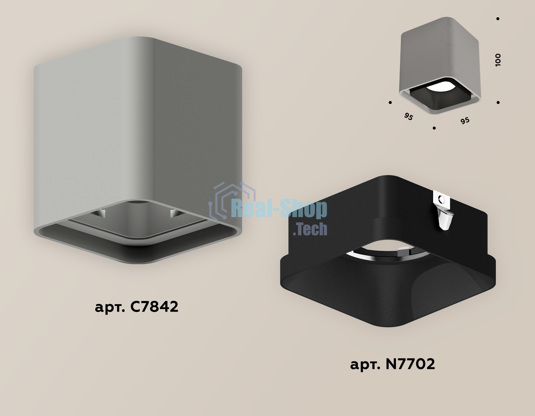 Светильник Ambrella Light XS7842002 SGR/SBK серый песок/черный песок MR16 GU5.3 (C7842, N7702)