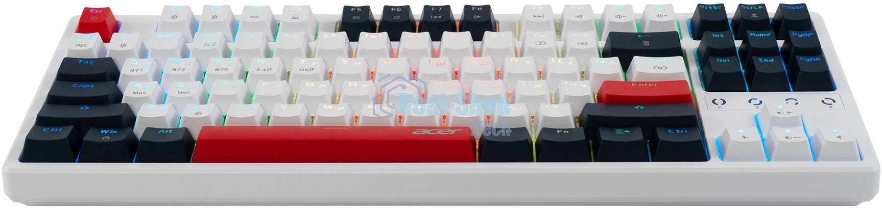 Клавиатура беспроводная Acer OKR302 (ZL.KBDEE.016), USB, Bluetooth/Радиоканал, белый