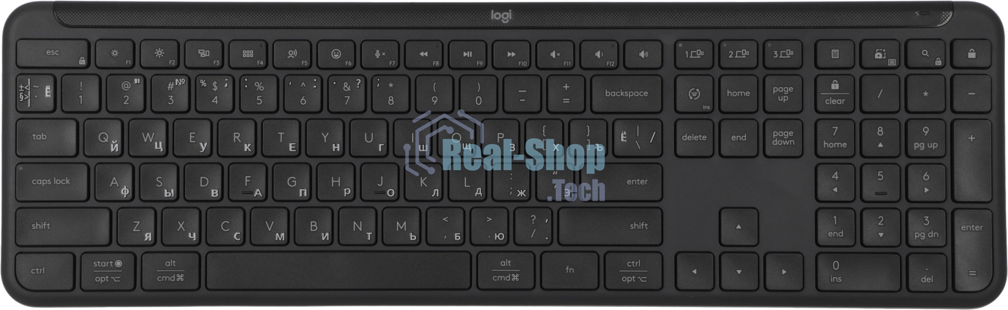 Клавиатура Logitech Signature Slim K950 беспроводная, Bluetooth, радиоканал, серый