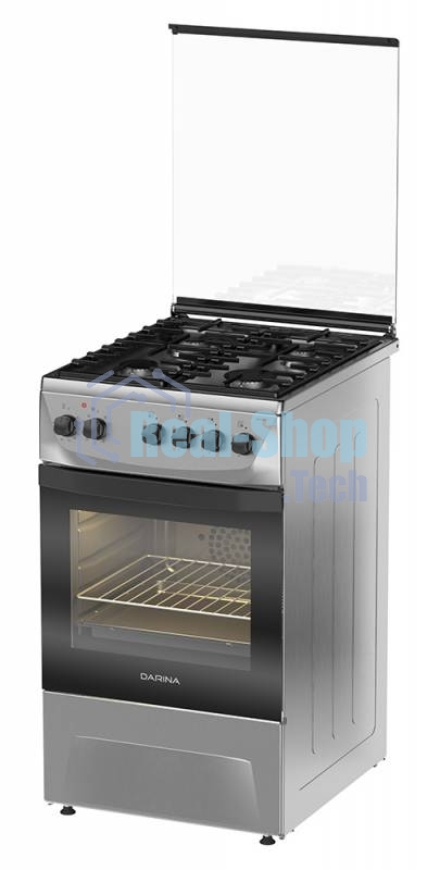 Плита комбинированная Darina 1D1 КМ 241 311 X нержавеющая сталь/черный, конфорок 4 шт, духовка 50 л, 50 см x 85 см x 60 см
