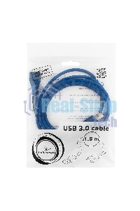 Кабель USB 3.0 для соед. 1.8м А-microB (5 pin) Gembird PRO позол.конт., пакет CCP-mUSB3-AMBM-6