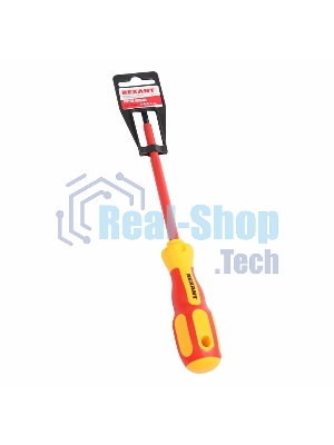 Отвертка Rexant шлицевая диэлектрическая SL5 х 125 мм, до 1000 В, двухкомпонентная рукоятка