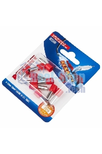 Наконечник штыревой втулочный Rexant изолированный, F-12мм, 10 мм², НШВи 10-12 / E10-12, красный, в упак. 10 шт.