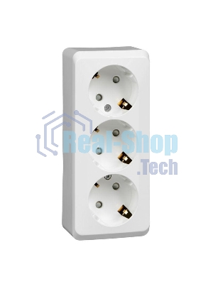 Розетка 3-м ОП Этюд 16А 250В защ. шторки с заземл. белый SchE PA16-012B