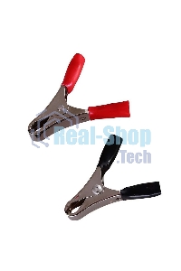 Зажим крокодил Rexant, длина 50 мм, ток 10A, 2 шт., пакет БОПП