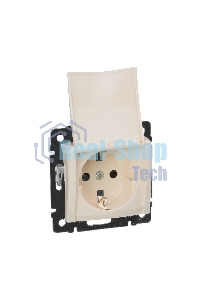 Механизм розетки 1-м СП Valena с защ. крышкой защ. шторки с заземл. сл. кость Legrand 774322