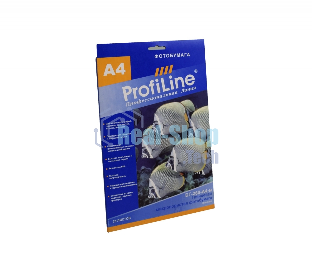 БГ-260-А4-м-25 Фотобумага микропористая глянцевая ProfiLine 260 г/м2, А4, 25 л, 5760 dpi (Mi)
