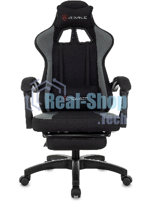 Кресло Zombie Weaver черный/серый, ткань, подголовник, подставка для ног