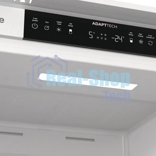 Встраиваемый холодильник Gorenje NRKI517142, полезный объем 243 л, электронное управление, цифровой дисплей, автоматическое размораживание No Frost, быстрое замораживание, интенсивное охлаждение, зона свежести с контролем влажности, слайдерное крепление, энергоэффективность А+