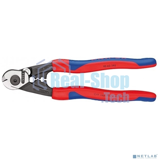 Тросорез KNIPEX 9562190 190мм кабельный ручки с двухкомпонентными чехлами
