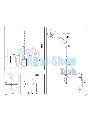Люстра Ambrella light LH56033/7+1 BS/CL латунь/прозрачный E14*8 max 40W D790*1200