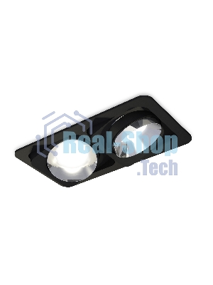 Комплект встраиваемого светильника Ambrella light XC7664022 SBK/PSL черный песок/серебро полированное MR16 GU5.3 (C7664, N7032)