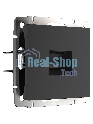 Розетка Ethernet RJ-45 cat. 6A экранированная (черный матовый)