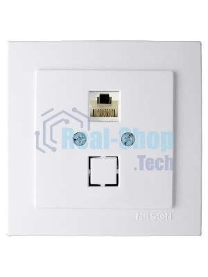 Nilson Роз. компьютерная 1-местн. СУ, (RJ45 CAT5), ТУРАН (TOURAN), белый (24111044)