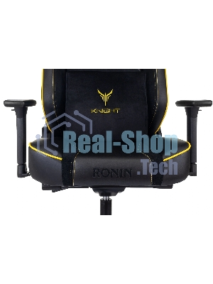 Кресло игровое Бюрократ Knight Ronin черный искусст.кожа/экокожа крестов. металл