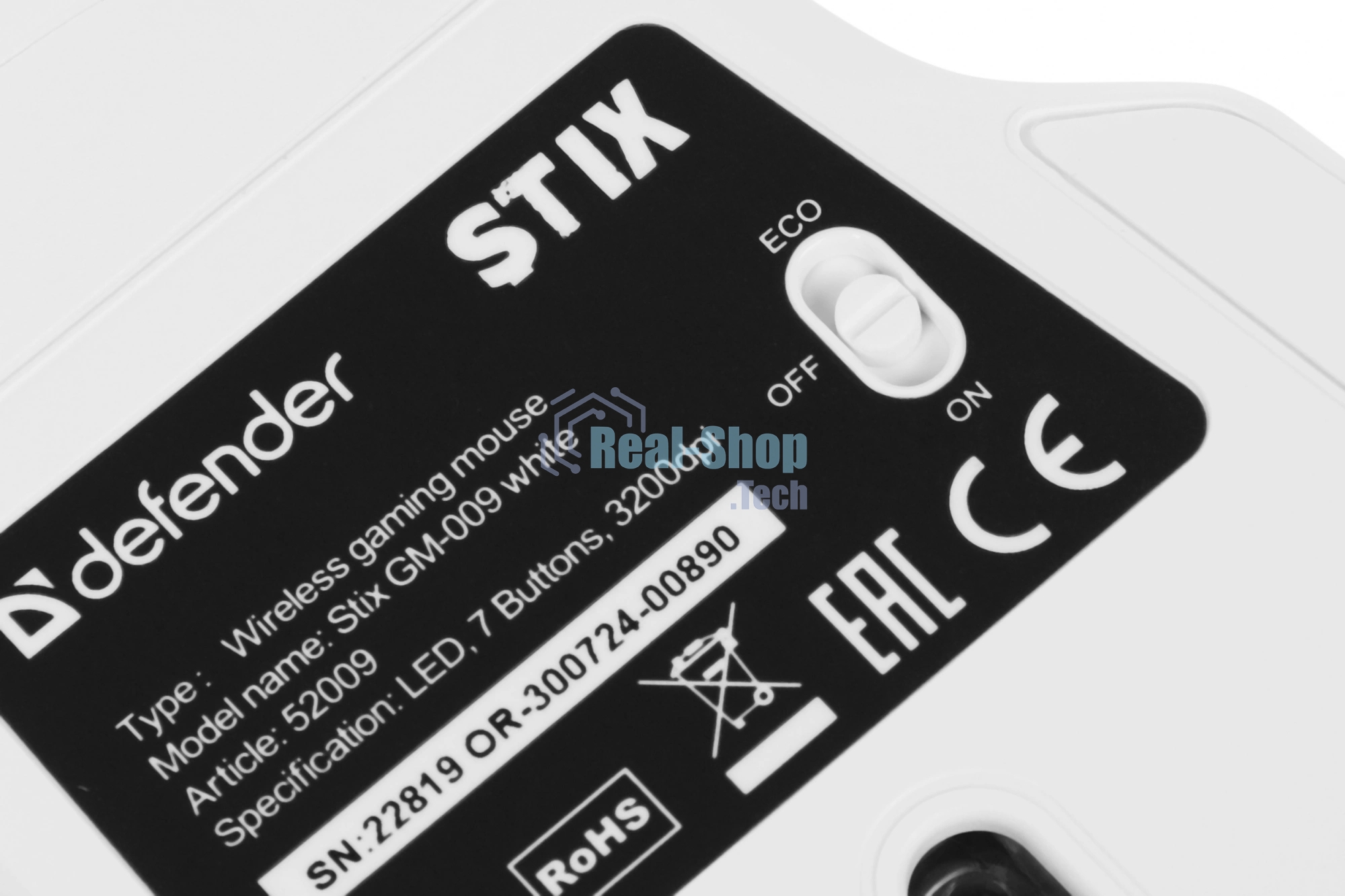 Мышь беспроводная Defender Stix GM-009 белый, 3200 dpi, радиоканал, USB, кнопки - 7