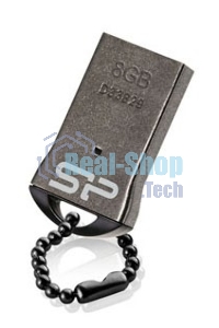 Флешка USB R/W Silicon Power 8Gb Touch T01 SP008Gb,UF2T01V1K USB 2.0 черный/серебристый