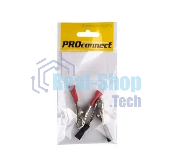 Зажим крокодил Rexant, длина 50 мм, ток 10A, 2 шт., пакет БОПП