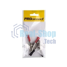 Зажим крокодил Rexant, длина 50 мм, ток 10A, 2 шт., пакет БОПП