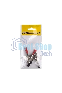 Зажим крокодил Rexant, длина 50 мм, ток 10A, 2 шт., пакет БОПП