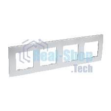 Рамка 4 поста, алюминий ETIKA 