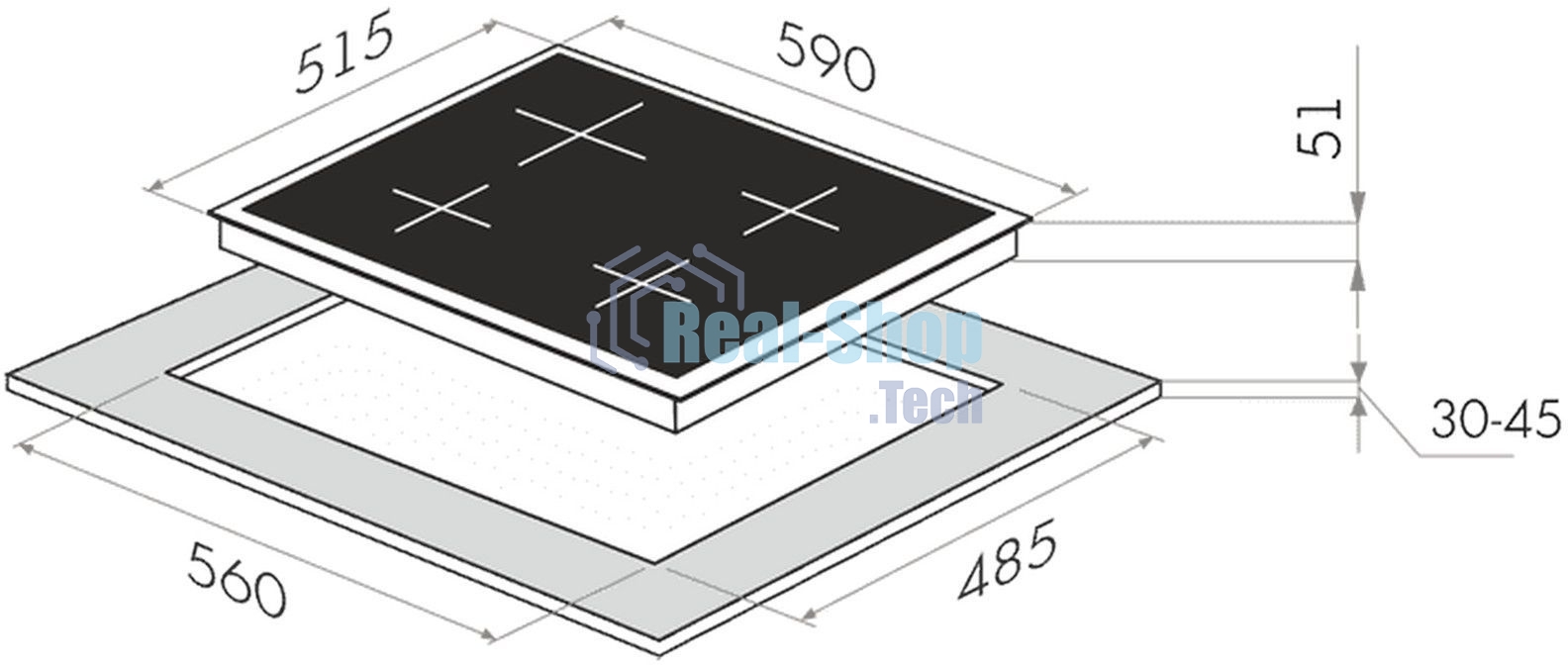 Газовая варочная панель Maunfeld EGHG.64.13STS-EB