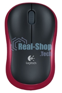 Мышь беспроводная Logitech M185, красный, 1000 dpi, радиоканал, USB, кнопки - 3