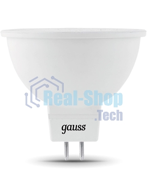 Лампа светодиодная Gauss черный 5Вт цок.: GU5.3 рефлектор 220B 4100K св. свеч. белый ней. MR16 (упак.: 10 шт)